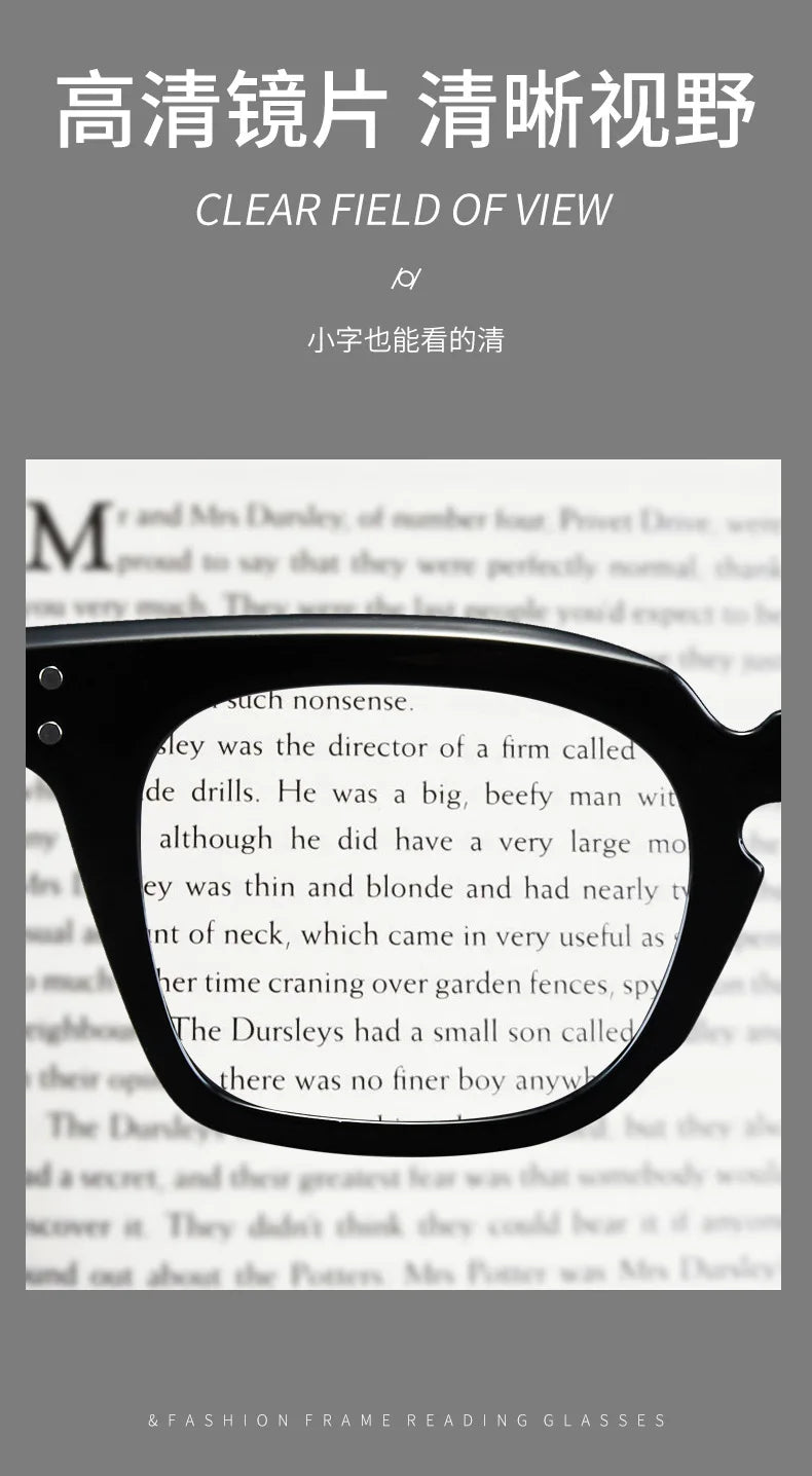 New Retro Square Frame Reading Glasses – High-Definition Printed Presbyopia Glasses for Men & Women