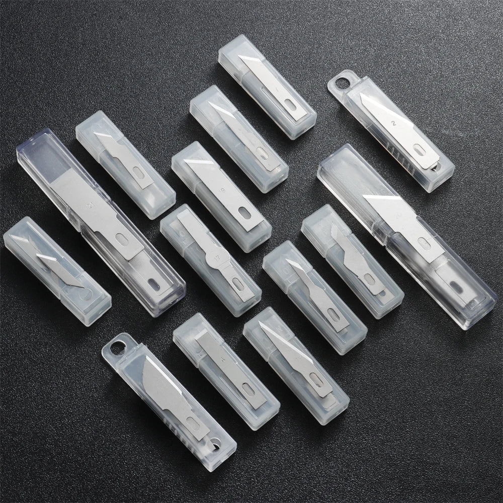 10pcs Non-Slip Metal Craft Knife Blades – Precision Engraving & Cutter Tools for PCB Repair & Mobile Phone Scalpel