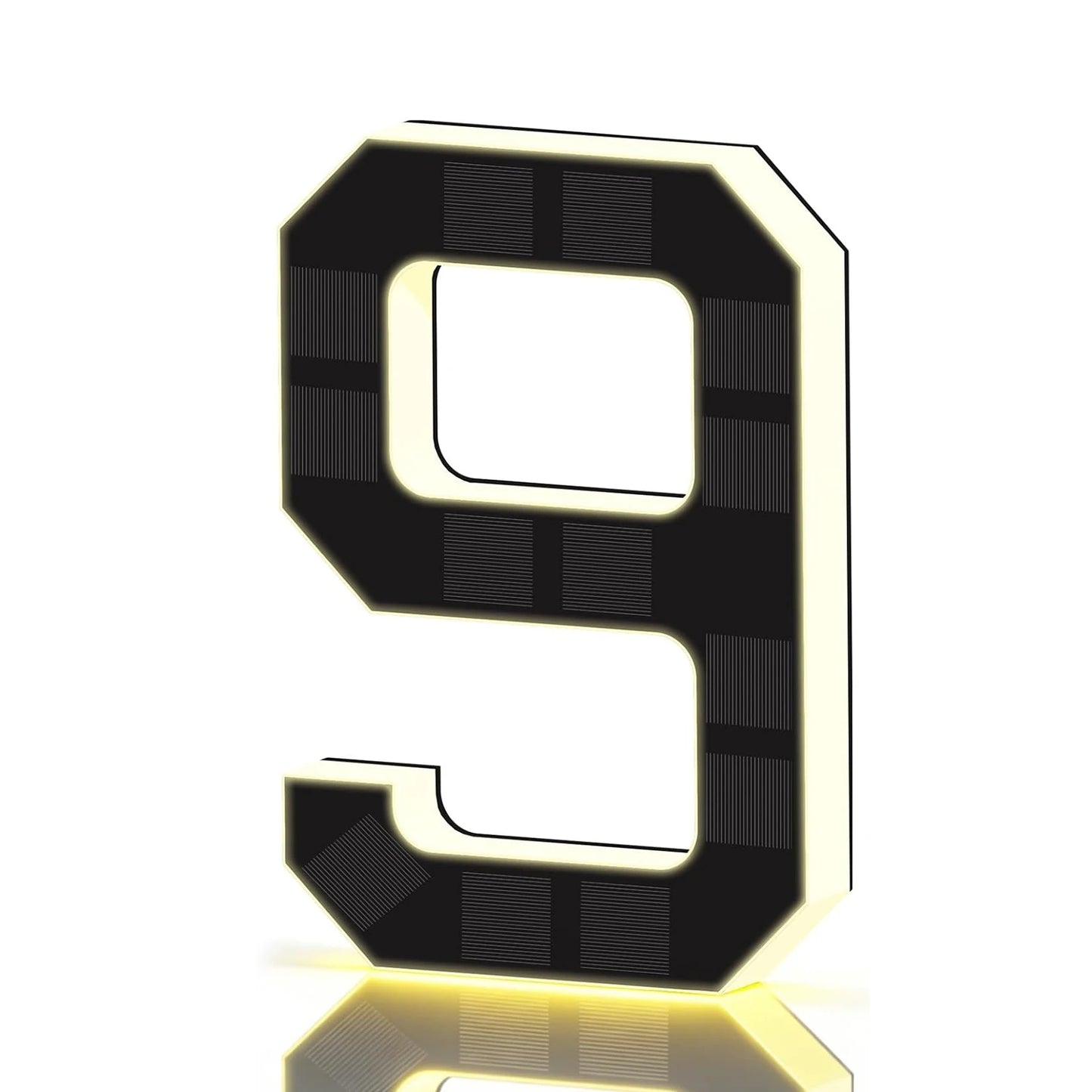 LED Solar House Numbers - IP65 Waterproof Personalized Illuminated Outdoor Address Sign for Home, Hotel & Bar 23/17/12CM