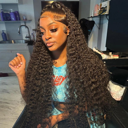 Curly HD Lace Front Wig – 100% Human Hair 13x6 Lace Frontal Deep Wave & Water Wave Wig, Affordable Wigs for Women