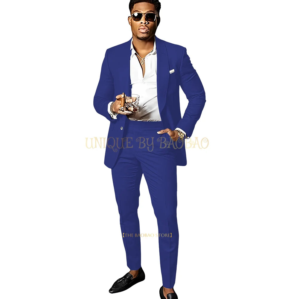 Men's Brown 2 Piece Suit - Shawl Collar Single Breasted Tuxedo Blazer & Pants Set For Wedding, Business & Formal Events