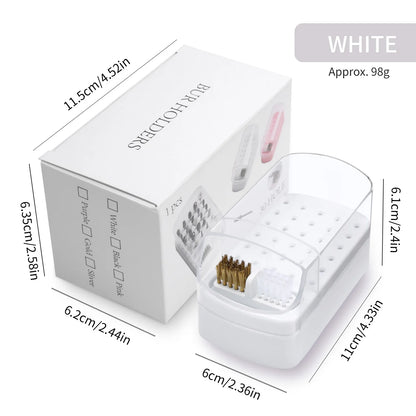 Nail Drill Bit Organizer Box - 30-Slot Acrylic Dustproof Storage Case for Nail Art Supplies