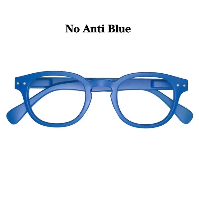 May Flower Fashion Reading Glasses for Women & Men – Round Shape with Spring Hinge, Diopter +4.00