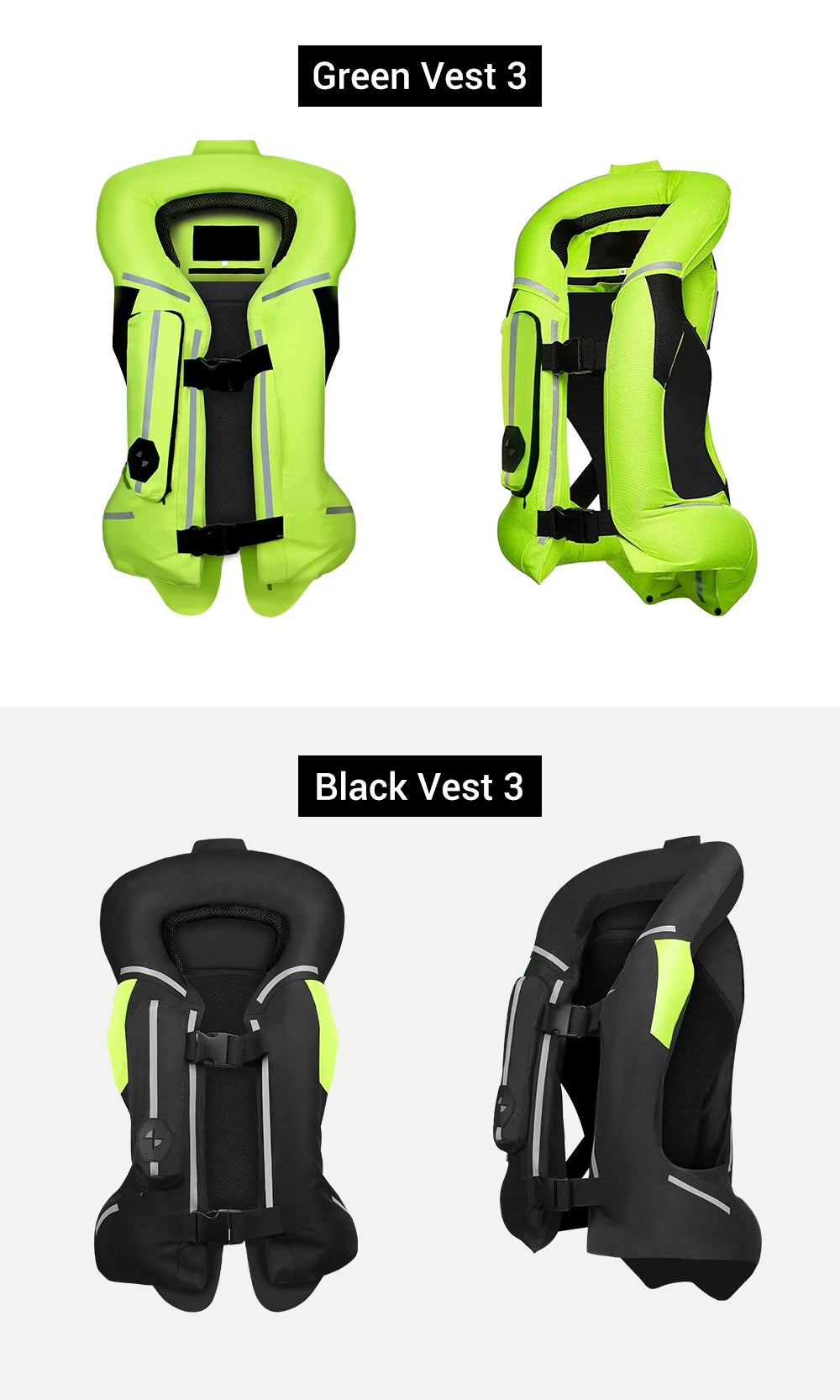 Motorcycle Airbag Vest for Men – Reflective Life Jacket, Protective Moto Vest for Motocross, S-3XL Size