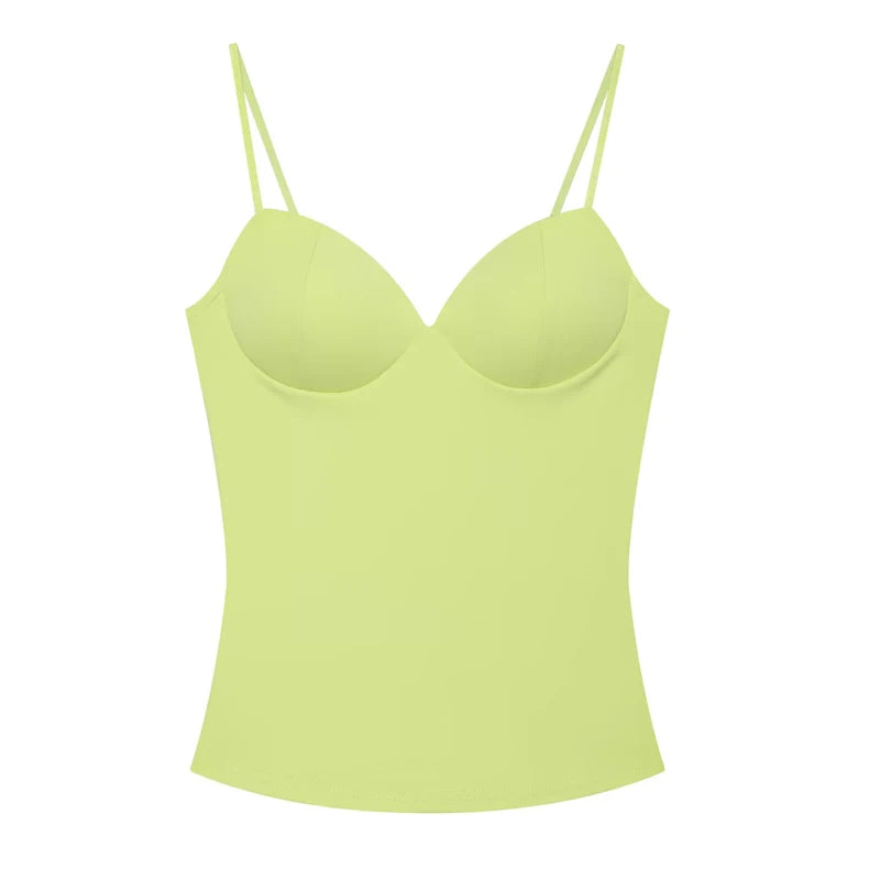 Women’s Sleeveless Crop Top - Backless Corset Camisole Bodycon Bustier Tank Top with Adjustable Straps