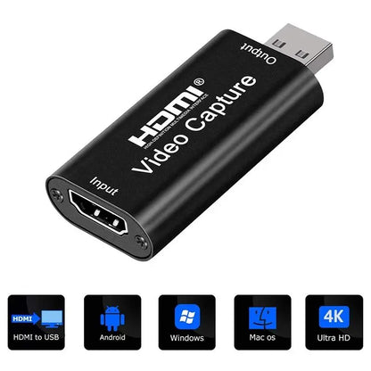 1080P HDMI USB Capture Device – Video Recording & Streaming for Gaming, Conferencing, Mac & PC Compatible