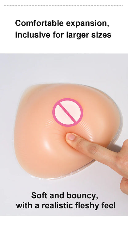 LERVANLA Silicone Fake Chest Pads – Small to Super Large Female Breast Enhancer for Underwear & Display