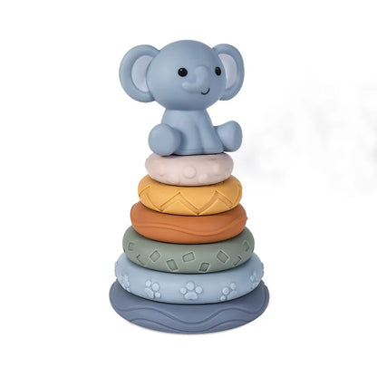 Baby Montessori Sensory Development Set – Koala & Rabbit Stacking Tower, Fine Motor Skills Learning Toys