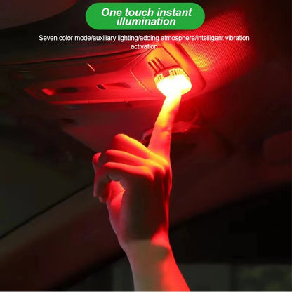 Multicolor Wireless LED Car Interior Light - USB Rechargeable Touch Sensor Roof and Reading Lamp