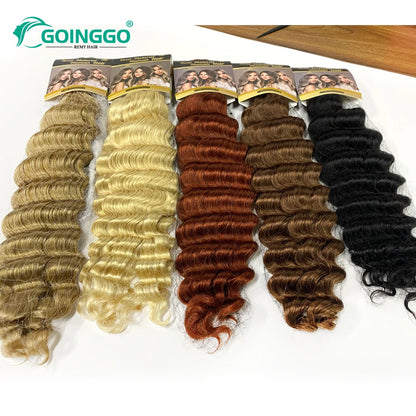 Pre-Colored Brazilian Deep Wave Bulk Human Hair - No Weft, Remy Hair Extensions, 14-28 Inch for Crochet Braids