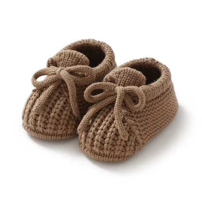 Newborn Baby Shoes — Knitted First Boots for Boys & Girls, Solid Toddler Bed Footwear 0-18M