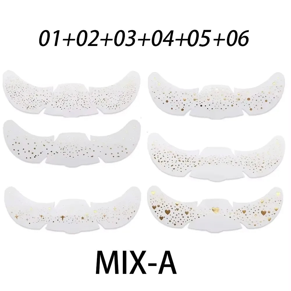 6pcs Metallic Fake Freckles Temporary Tattoos — Gold & Silver Face Stickers for Makeup and Hot Stamping