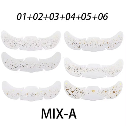 6pcs Metallic Fake Freckles Temporary Tattoos — Gold & Silver Face Stickers for Makeup and Hot Stamping