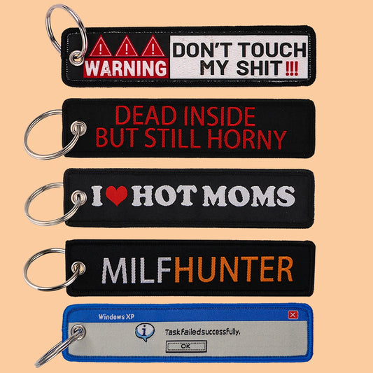 Computer Pop-up Window Embroidered Keychain – Fashion Jewelry Key Ring Tag for Motorcycles & Backpacks