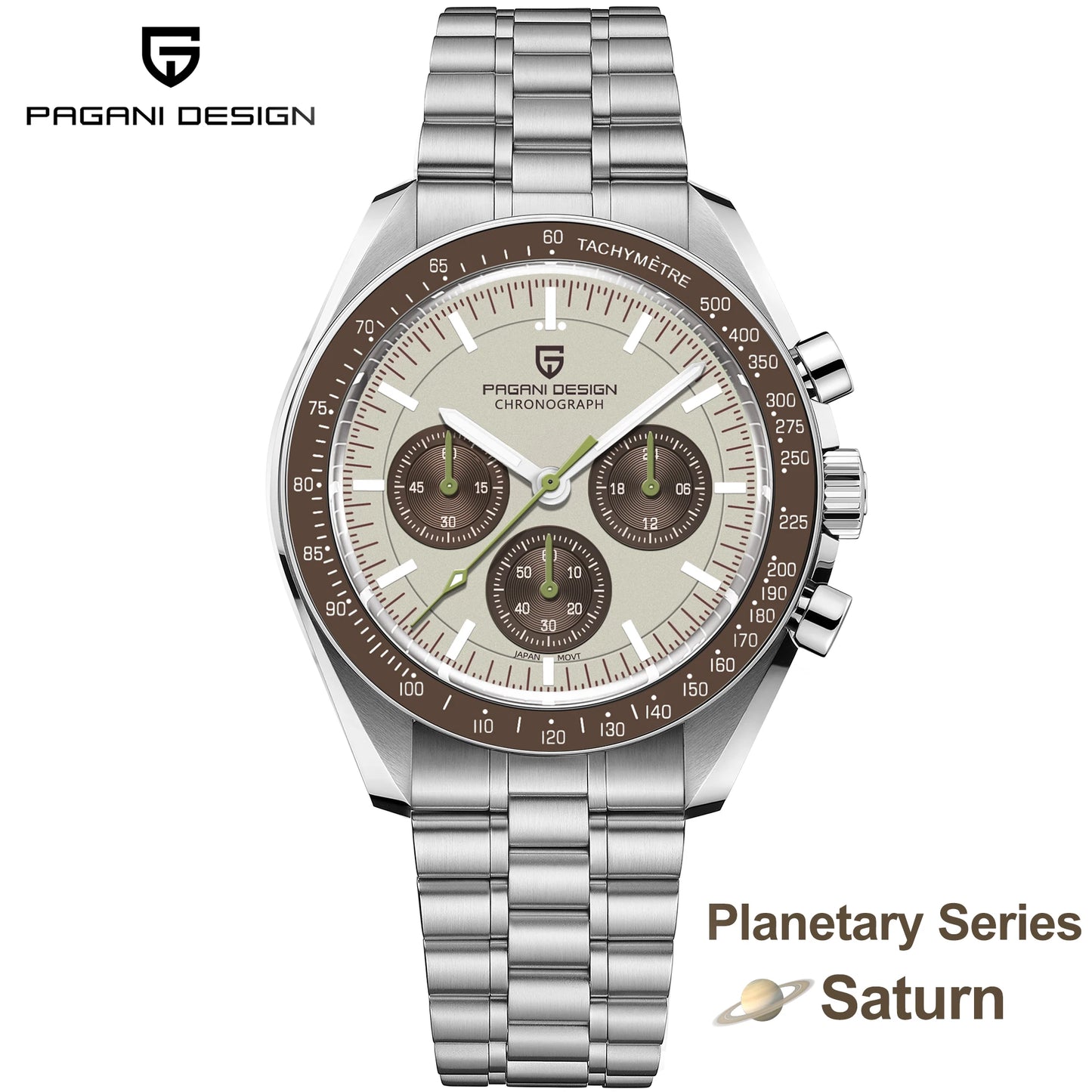 PAGANI DESIGN 2026 Men’s Luxury Quartz Chronograph Watch – AR Sapphire Crystal, Auto Date Speed Wristwatch