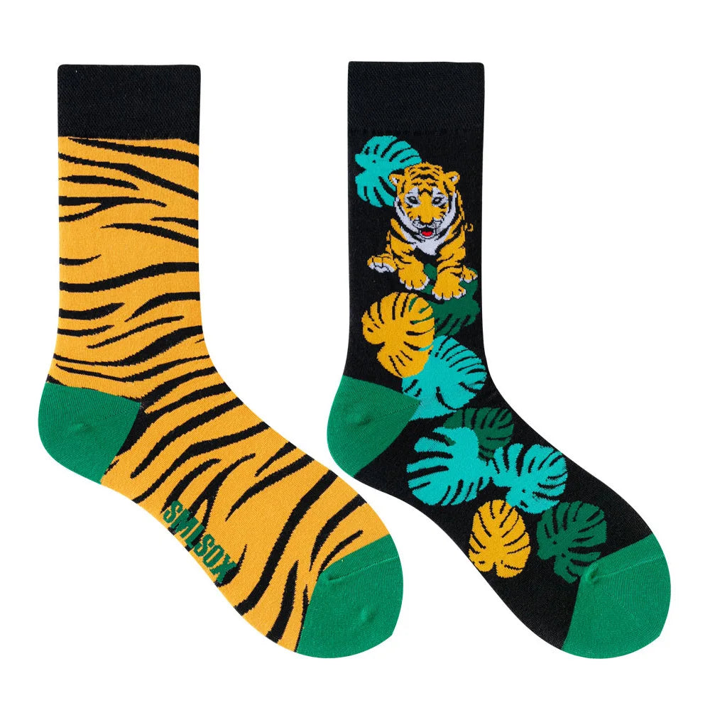 Unisex AB Tide Animal Cotton Socks – Colorful Cat, Dog, Koala, Cow Crew Socks for Men & Women, Four Seasons Gift