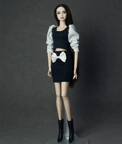 30cm Doll Clothes Set – Long Sleeve Shirt & Foot Covers for 1/6 OB/ST/FR/BB Dolls