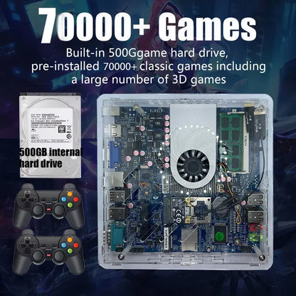 Super Console U7 500G HDD Retro Gaming System – 70,000+ Classic Games for Wii, PS2, PSP, GameCube & More, Plug and Play on TV
