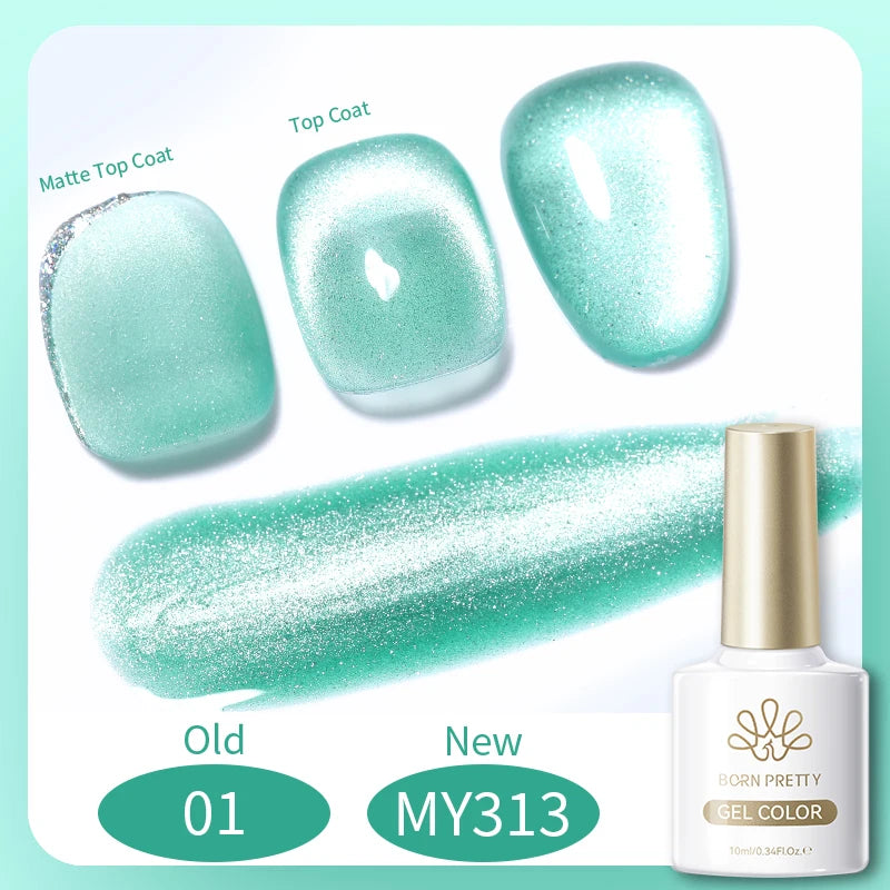BORN PRETTY Cat Magnetic Gel Nail Polish 117 Colors 10ml Full Coverage Semi-Permanent Soak-Off Nail Varnish for Salon Manicure Glitter Cat Eye Nails