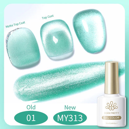 BORN PRETTY Cat Magnetic Gel Nail Polish 117 Colors 10ml Full Coverage Semi-Permanent Soak-Off Nail Varnish for Salon Manicure Glitter Cat Eye Nails