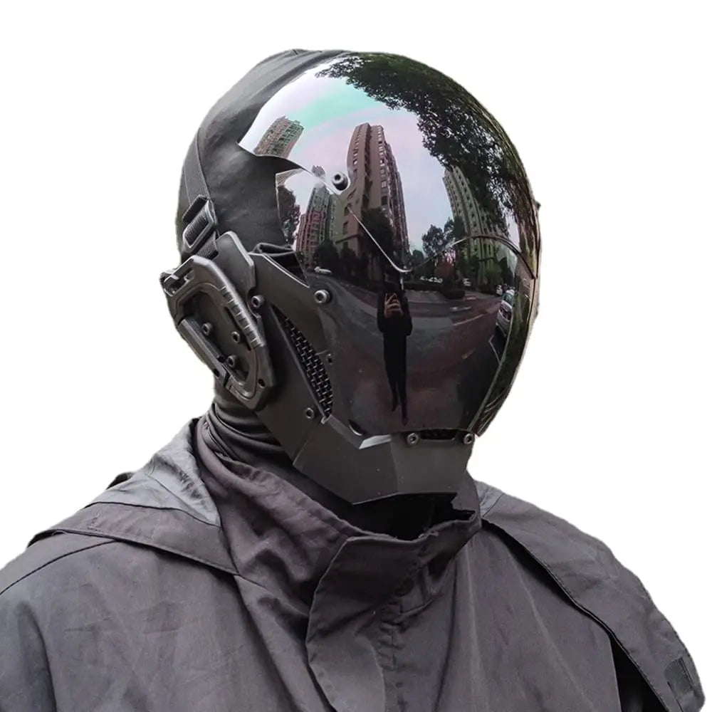 JAUPTO Cyberpunk Mask – Futuristic Robocop Cosplay for Halloween Party, Science Fiction Cool Standard Model