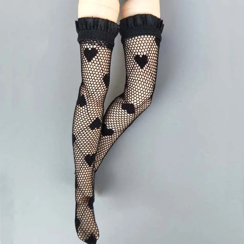 Blythe Doll Socks — Long Stockings in Black, White, Pink & Candy Colors for OB24, OB22, Azone Dolls