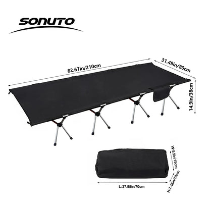 210x80cm 600D Oxford Camping Cot – Lightweight Portable Folding Bed for Outdoor Hiking & Travel