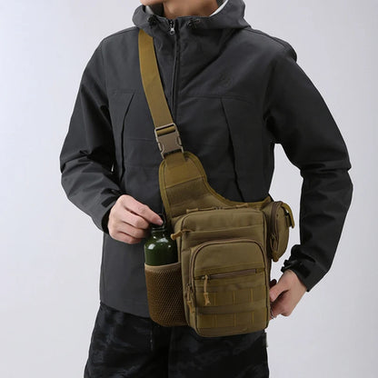 Men's Tactical Chest Pouch Bag - Molle Crossbody for Camping, Hiking, Cycling, Travel, Outdoor Sports, Fishing, Fanny Pack