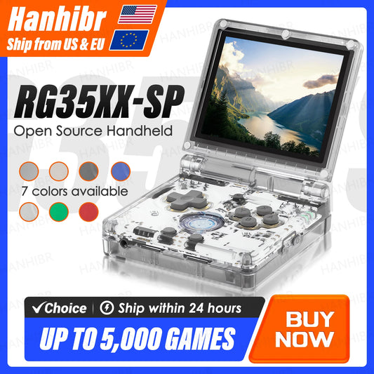 RG35XXSP Foldable Handheld Game Console – 3.5 Inch 640*480 IPS Screen, 3300mAh, Linux System, HDMI Output for Retro Games