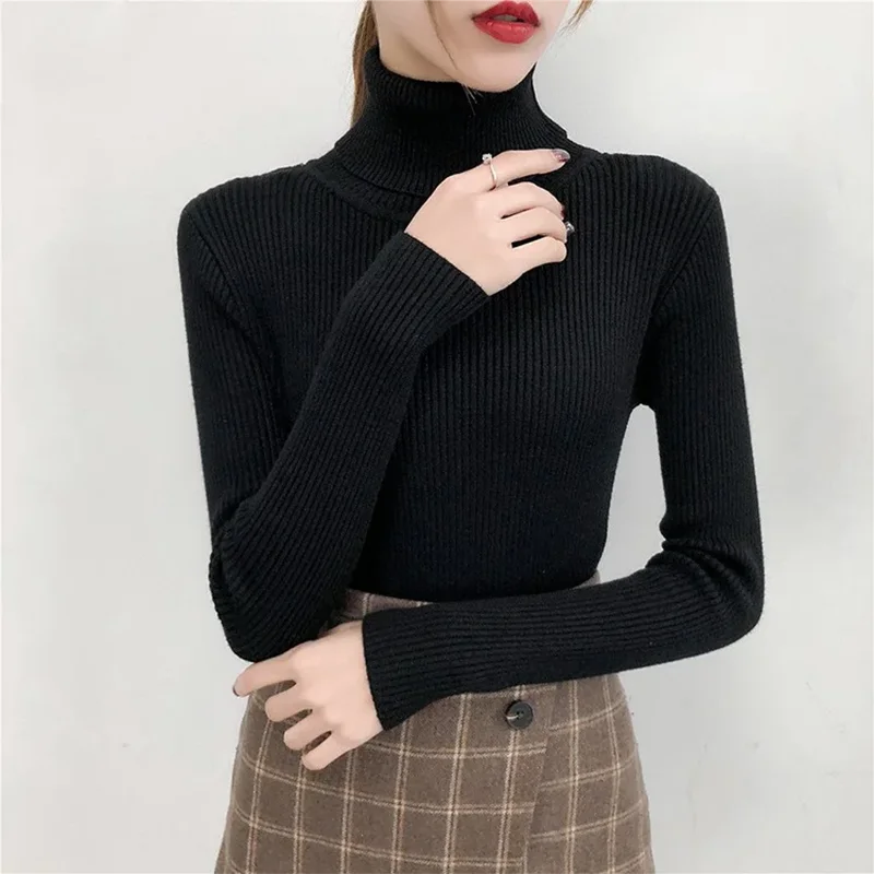 2024 Women's Winter Sweater Pullover – Knitted Turtleneck Long Sleeve Slim Jumper Tops, Soft and Warm Y2K Casual Shirts