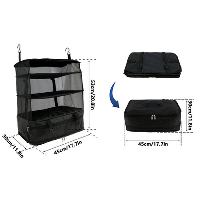 Travel Hanging Luggage Organizer | Large Capacity Foldable Clothes Storage & Garment Bag