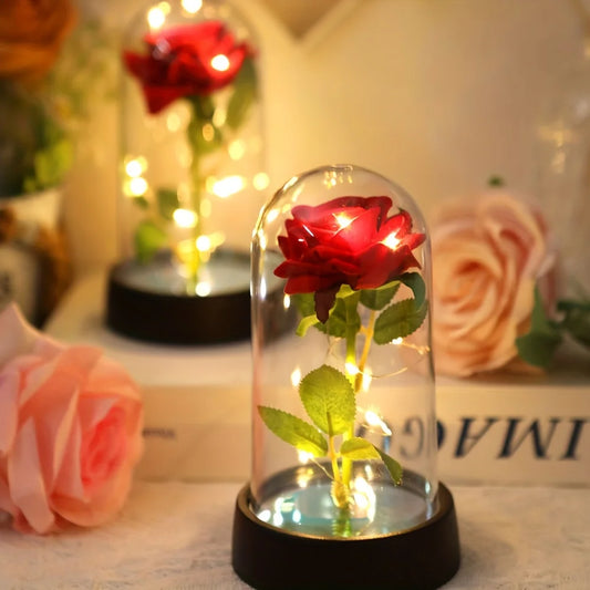 Eternal Rose Flower Ornament – Colorful Luminous Gift for Wedding, Birthday, Valentine’s Day, Women, Mom, Girlfriend & Home Decor