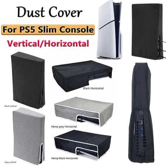 Vertical/Horizontal Dust Cover for PS5 Slim Console – Anti-Scratch Waterproof Protective Sleeve, Removable 1680D Oxford
