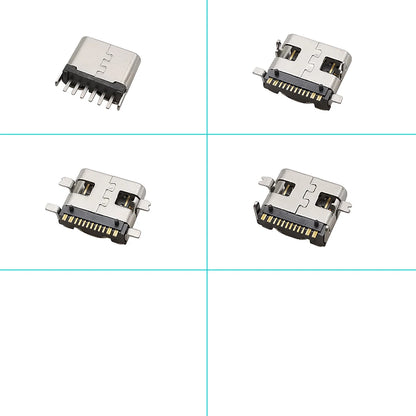 100Pcs Type-C USB Female Charging Socket Connector – 6Pin & 16Pin PCB Soldering DIY Repair Adapter