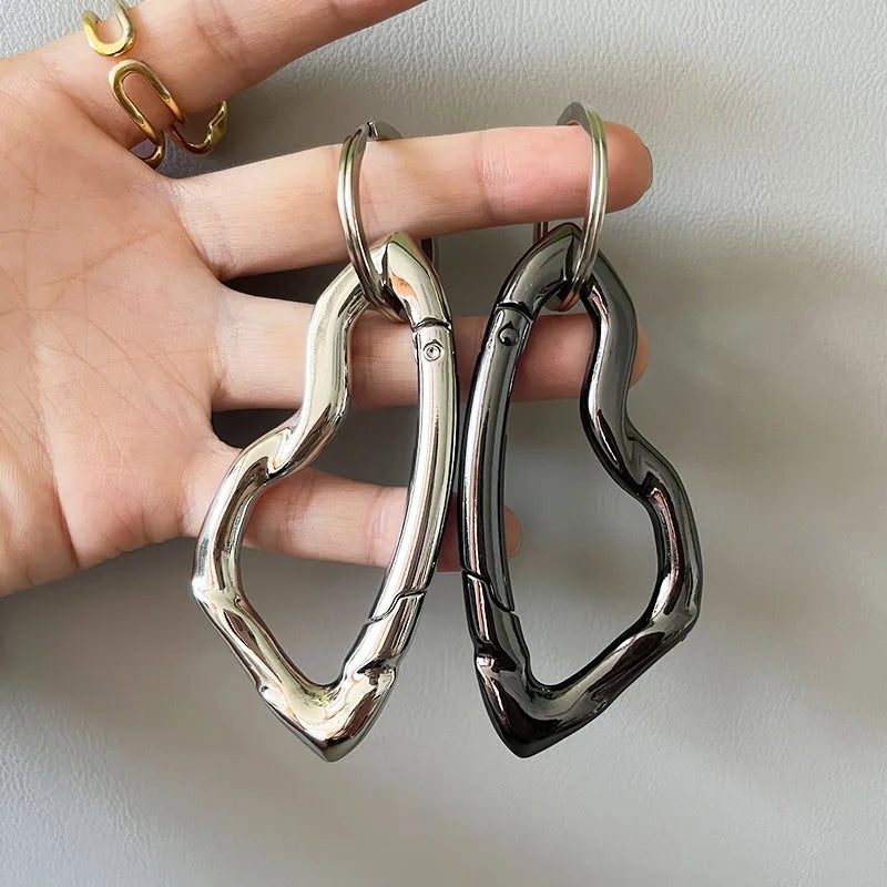 Unisex Essential Belt Icon Carabiner Keychain – Blackout Oval Solid Buckle for Men & Women Bag Accessories