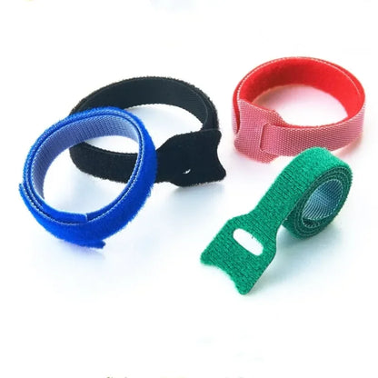 50 Pcs Reusable Adjustable Fastening Cable Ties – Nylon Hook and Loop Cord Management Straps for Organizing Wires