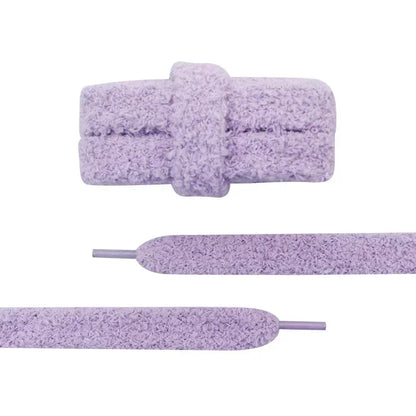 Fuzzy Shoelaces 15mm — Soft Plush Towel Laces for Fall, Winter, Halloween & Christmas Casual Sneakers
