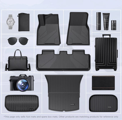 YZ Floor Mats for Tesla Model 3/Y 2021-2023 — Waterproof, Non-Slip TPE Car Accessories