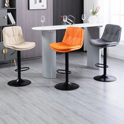 Modern Luxury Bar Stool — High Back, Rotating & Adjustable Lift, Comfortable Long-Term Seating for Home or Cash Register