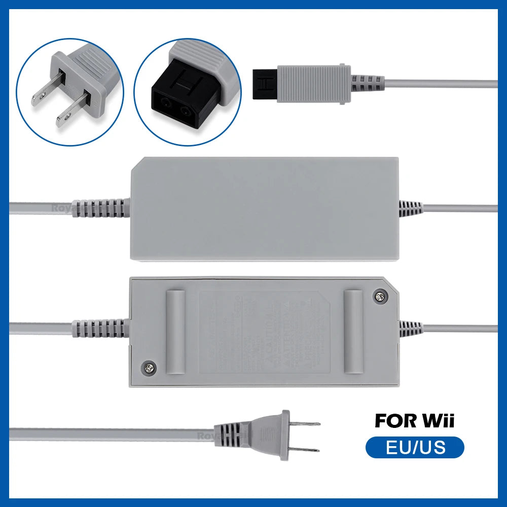 Nintend Wii AC Adapter 100-240V 12V 3.7A – EU/US Plug Wall Charger Power Supply