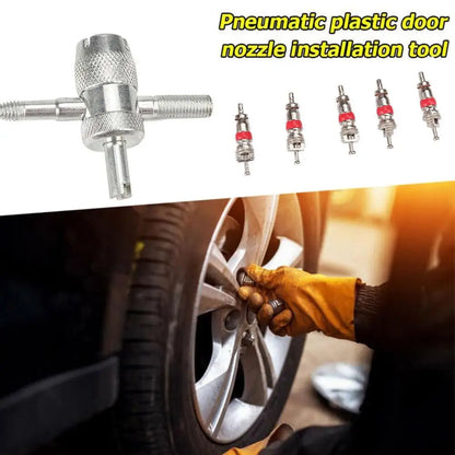 4-in-1 Tire Valve Core Wrench Set – Automotive Valve Stem Repair, Installation & Cleaning Tool