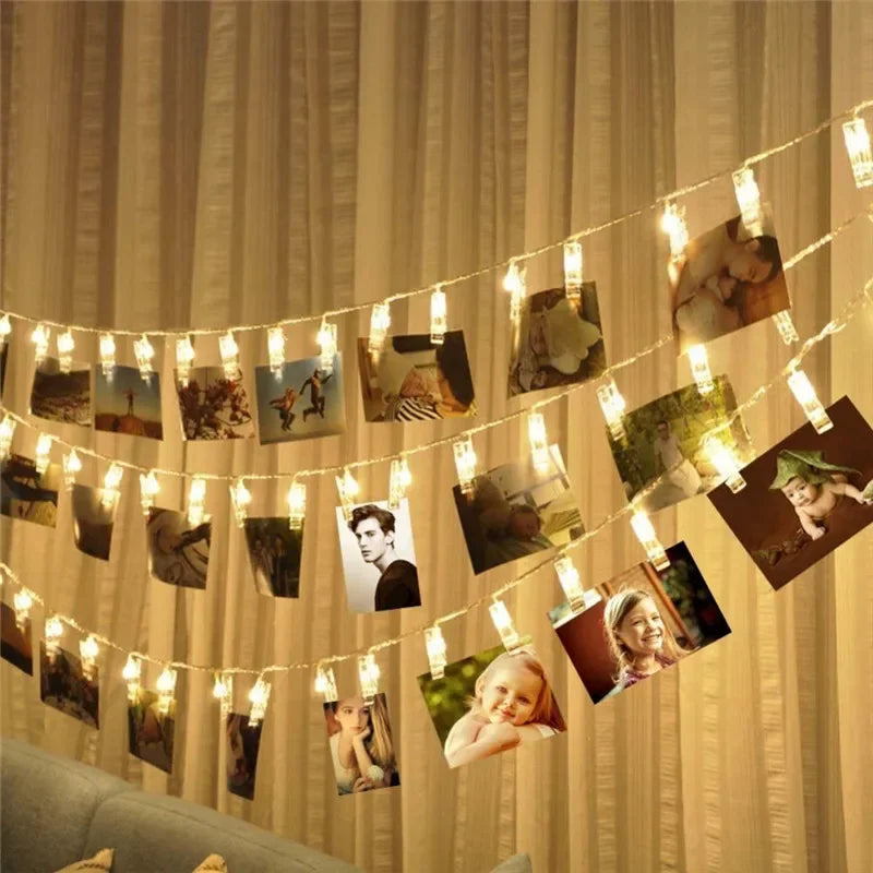 3M 20 LED Photo Clip Fairy String Lights - Card Holder Garland for Parties, Weddings & Home Decor