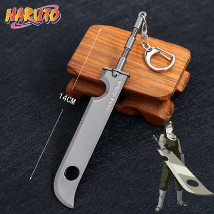 Anime Naruto Weapon Keychain Set – Metal Models of Asuma, Zabuza Sword, Kisame, Hidan, Minato Kunai & Flying Thunder God Cosplay Toys for Boys