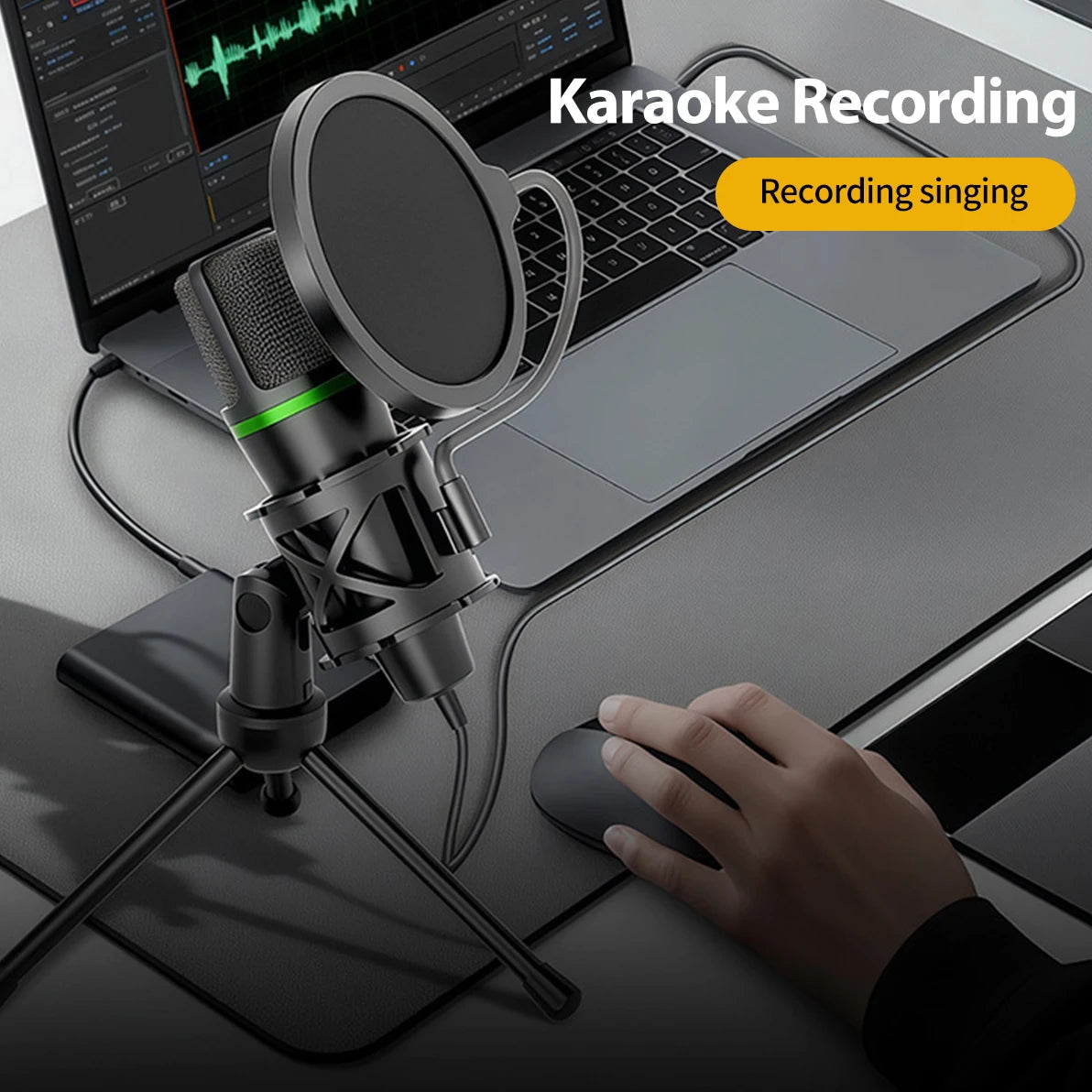 USB Condenser Microphone - Professional RGB Streaming Mic for PC, Laptop, Gaming, Podcast & Live Recording