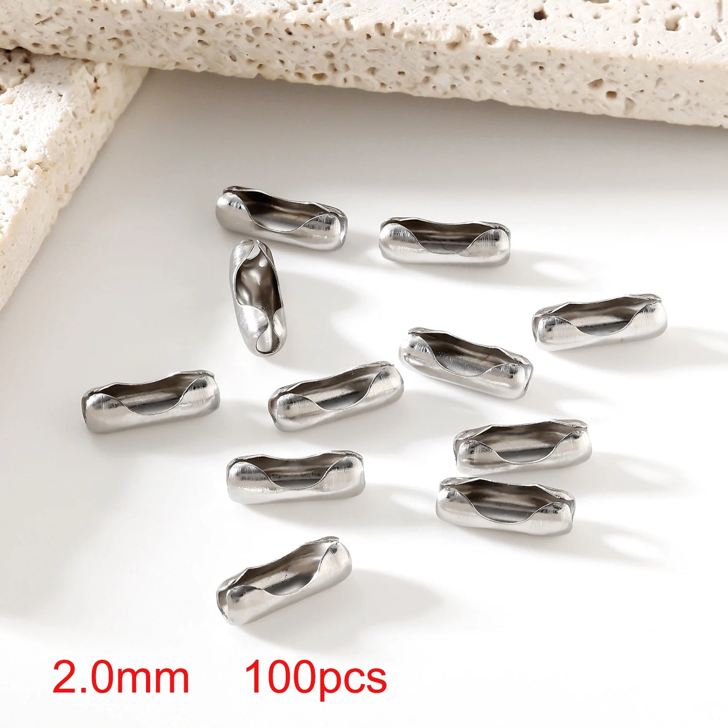 Stainless Steel Beaded Ball Chain - 1.5mm 2mm 2.4mm Bulk Jewelry Chain for DIY Necklaces & Craft Making Supplies