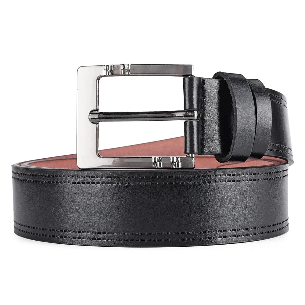 Genuine Leather Men's Belt – High-Quality Buckle, Cowskin Casual & Business Waistband, Male Fashion Designer 2024 New