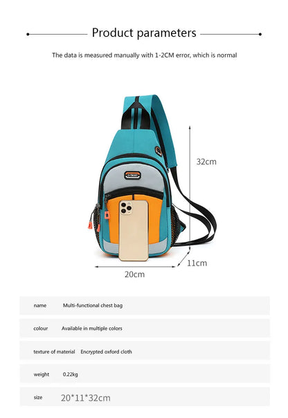 Unisex Chest Bag – Multifunctional Crossbody Backpack for One or Two Shoulder Wear