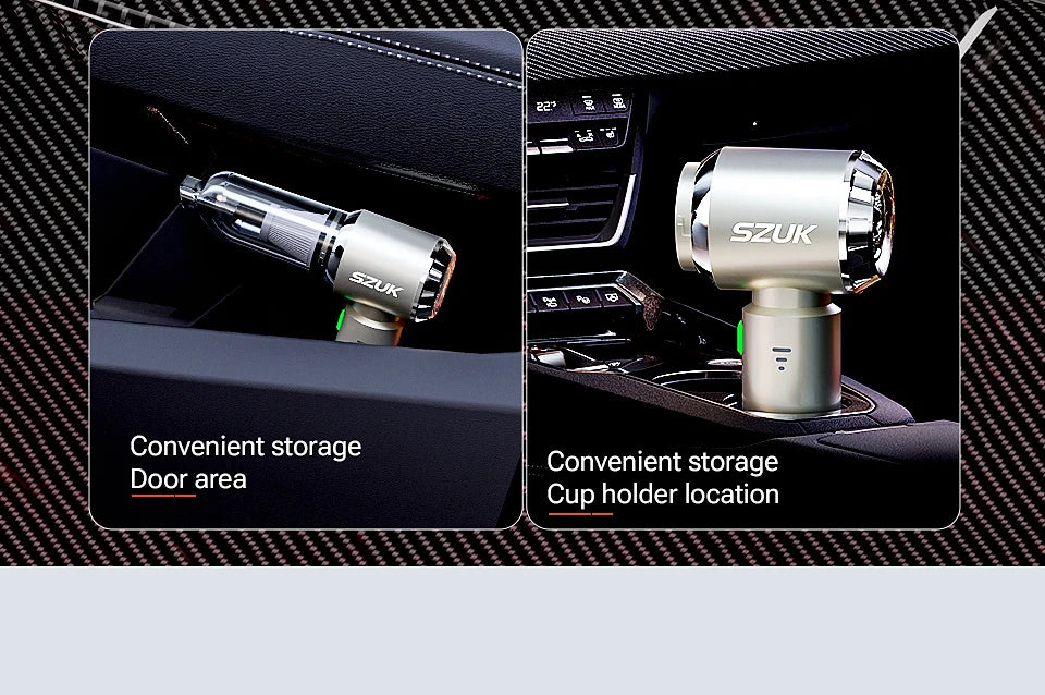 SZUK C012MAX Car Vacuum Cleaner – Strong Suction Wireless Portable Handheld Blower for Home and Car Cleaning