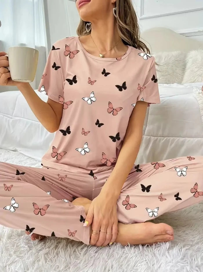 Women's Plus Size Satin Pajamas Set – Elegant Striped Long Sleeve Button-Up Top and Pants Loungewear