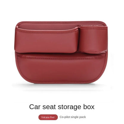 Leather Car Seat Gap Organizer – Multifunctional Crevice Filler with Cup Holder & Side Storage Pocket for Car Interior